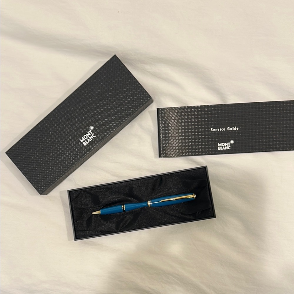 Montblanc Elegant Blue and Gold Pen